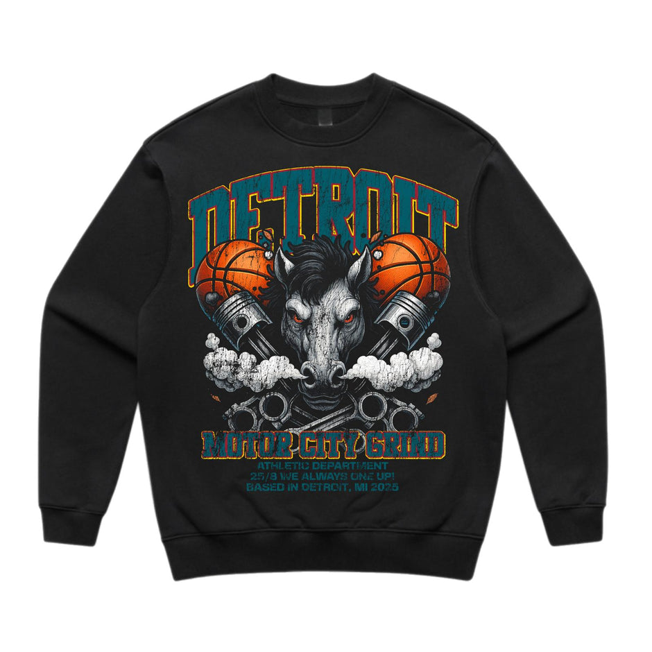 (Ty Mopkins x MT collab) Our colors run deep official crewneck, Detroit basketball